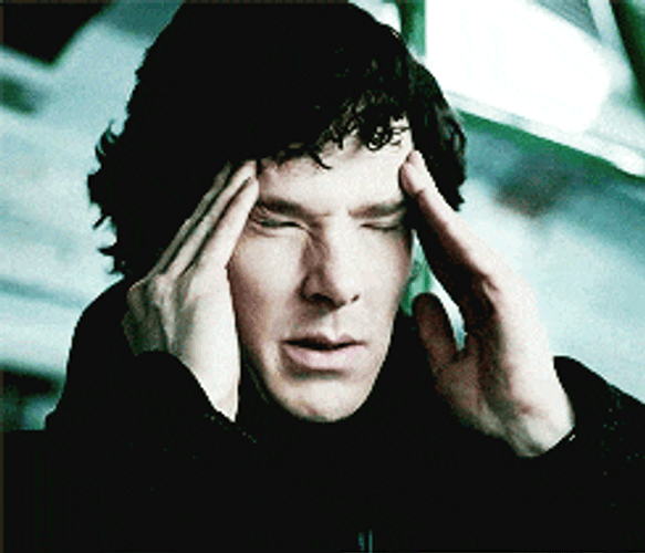 Sherlock Holmes from the BBC series navigating his mind palace