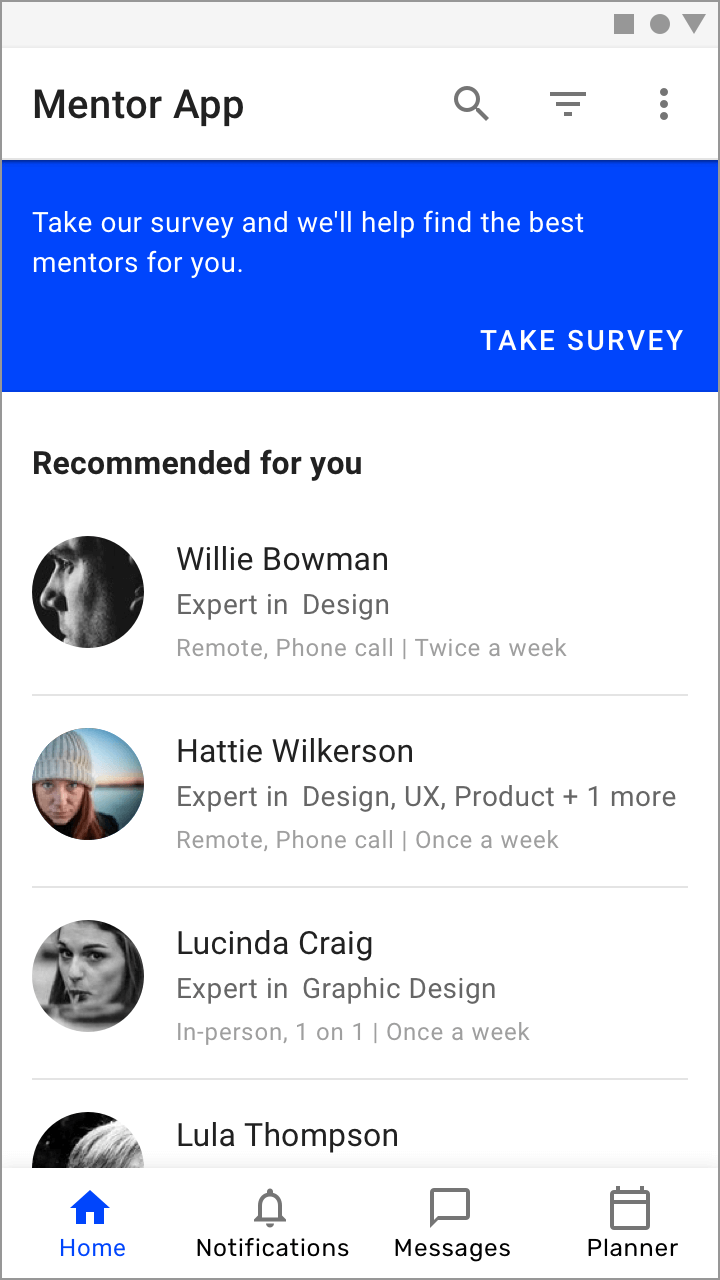 Banner prompting skipped onboarding survey