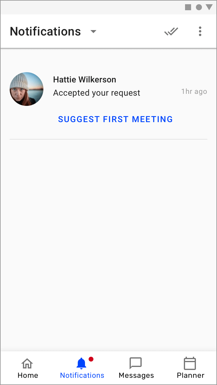 Notifications screen
